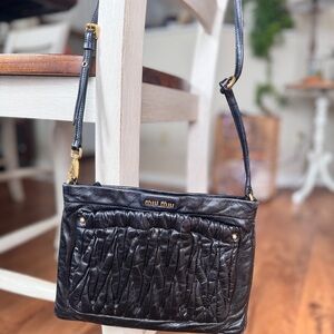 Miu Miu Black Leather Shoulder Bag